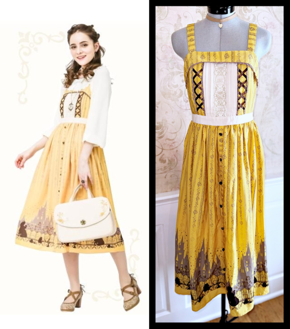 Axes Femme Disney Beauty and the Beast Classic Rose Long JSK Dress M Himekaji
